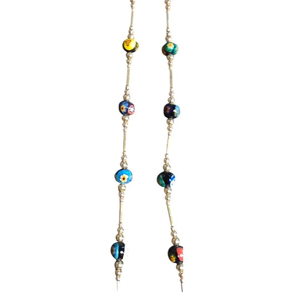 Vintage Necklace Murano Millefiori 12k gold filled clasp/beads 26" - Picture 6 of 13